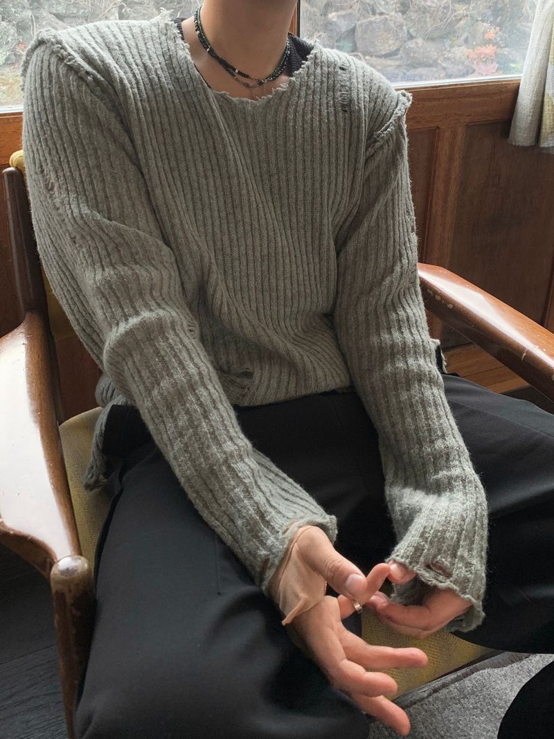 Hidden Punk Damage Knit 3C