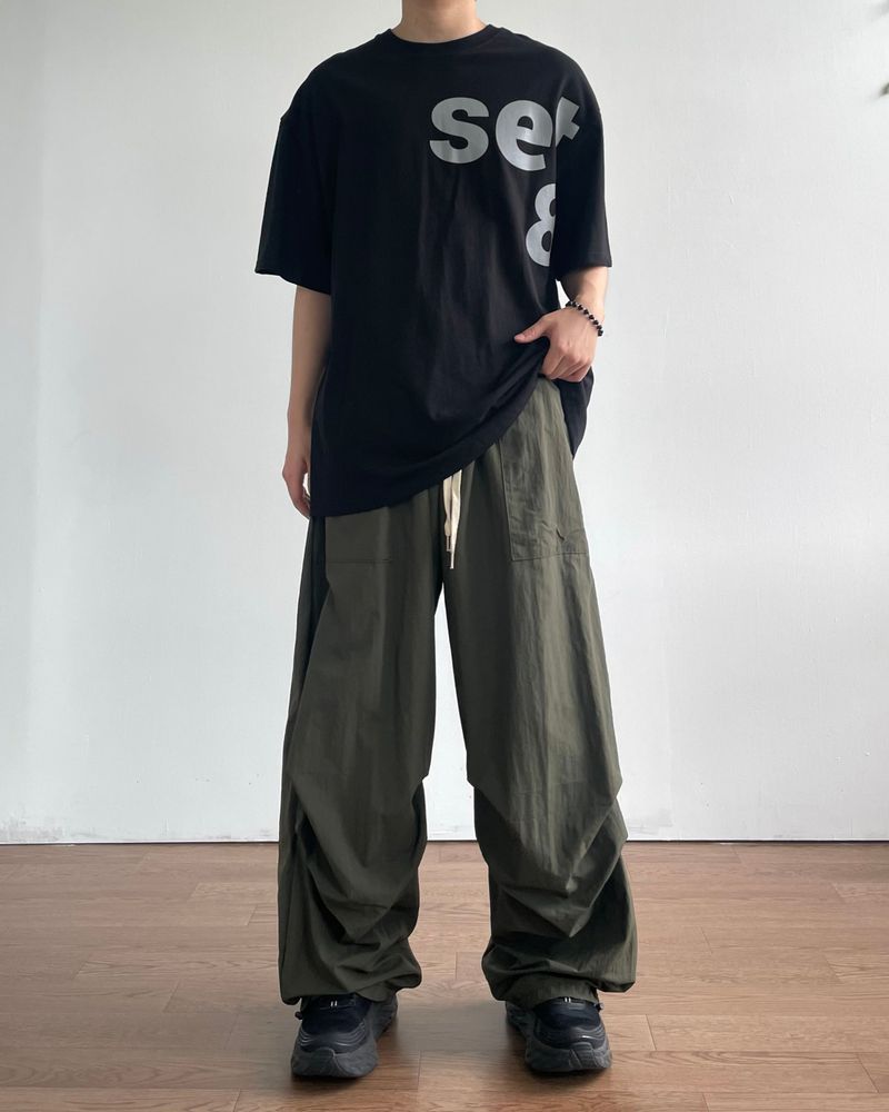 Ded Pintuck Nylon Pants