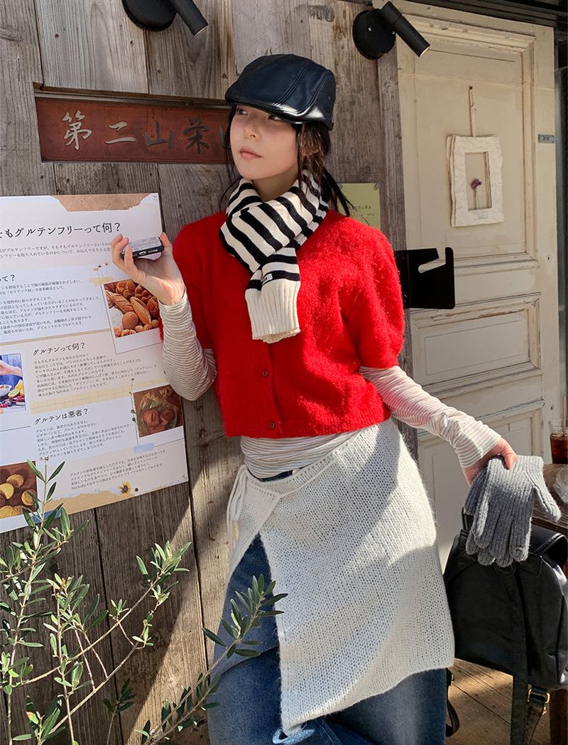 KNIT STRIPE MUFFLER (2C)