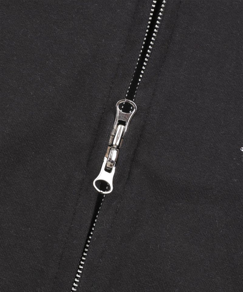 Needle Work Hoodie Zip-Up - Black