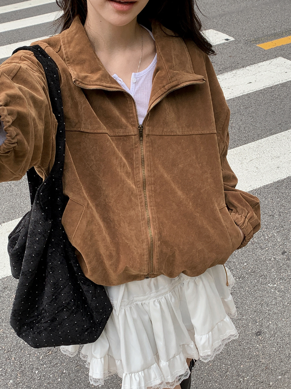 #TK Suede Zip-up Blouson (3color)