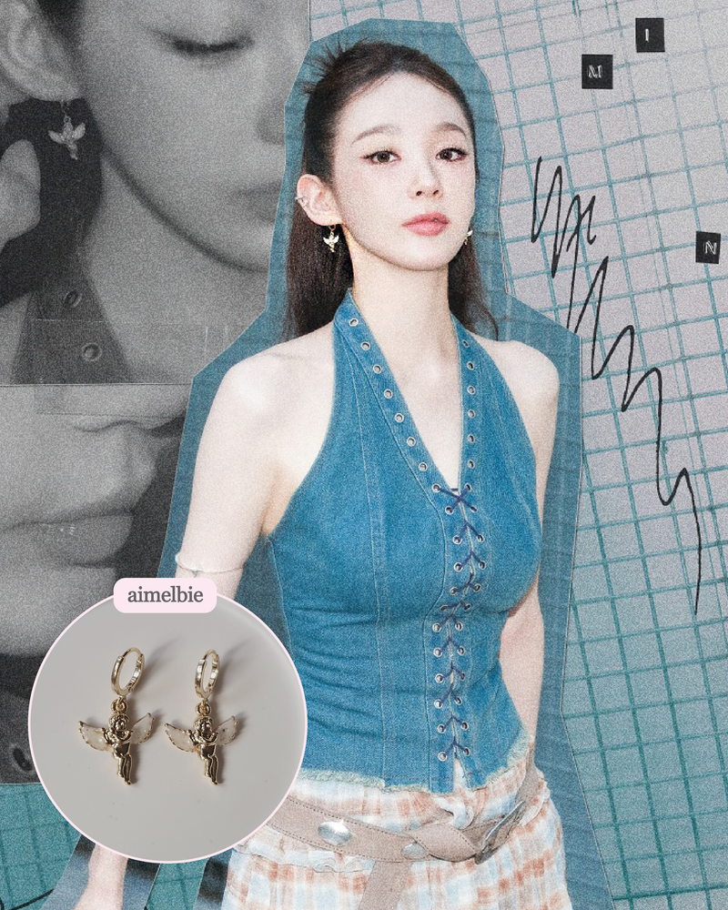 [MEOVV Sooin Earrings] Baby Angel Huggies Earrings - Gold Color