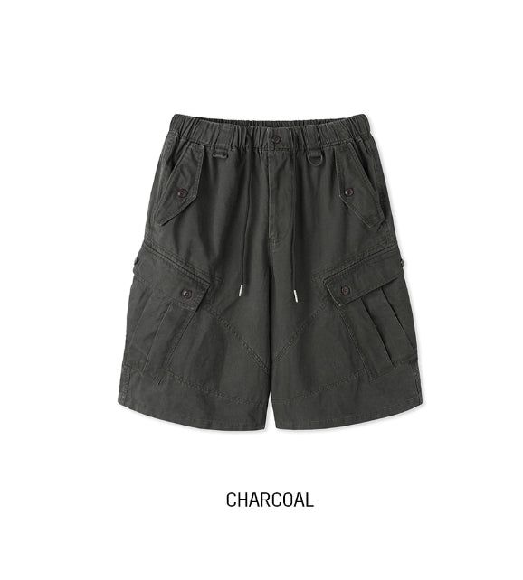 Keshi Pigment Washed Cargo Bermuda Shorts