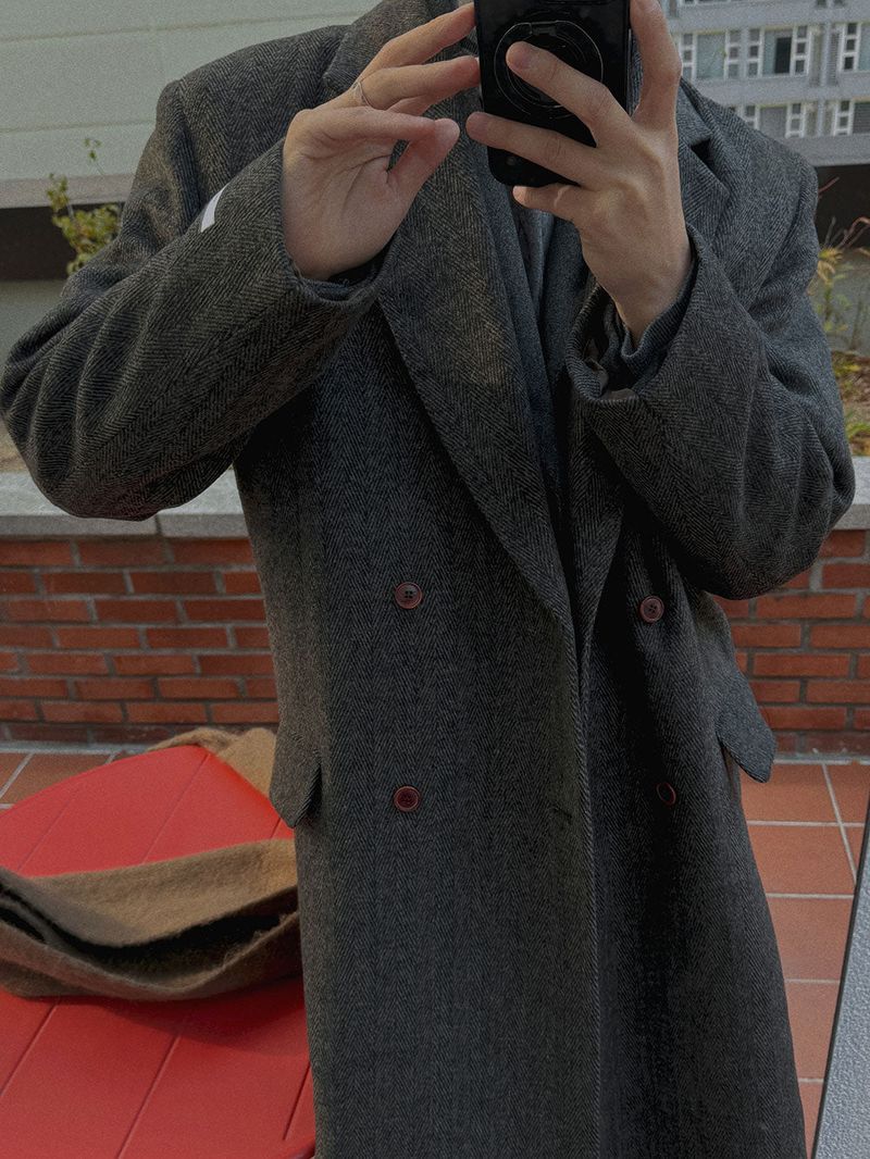ASCLO Grace Herringbone Wool Coat (2color)