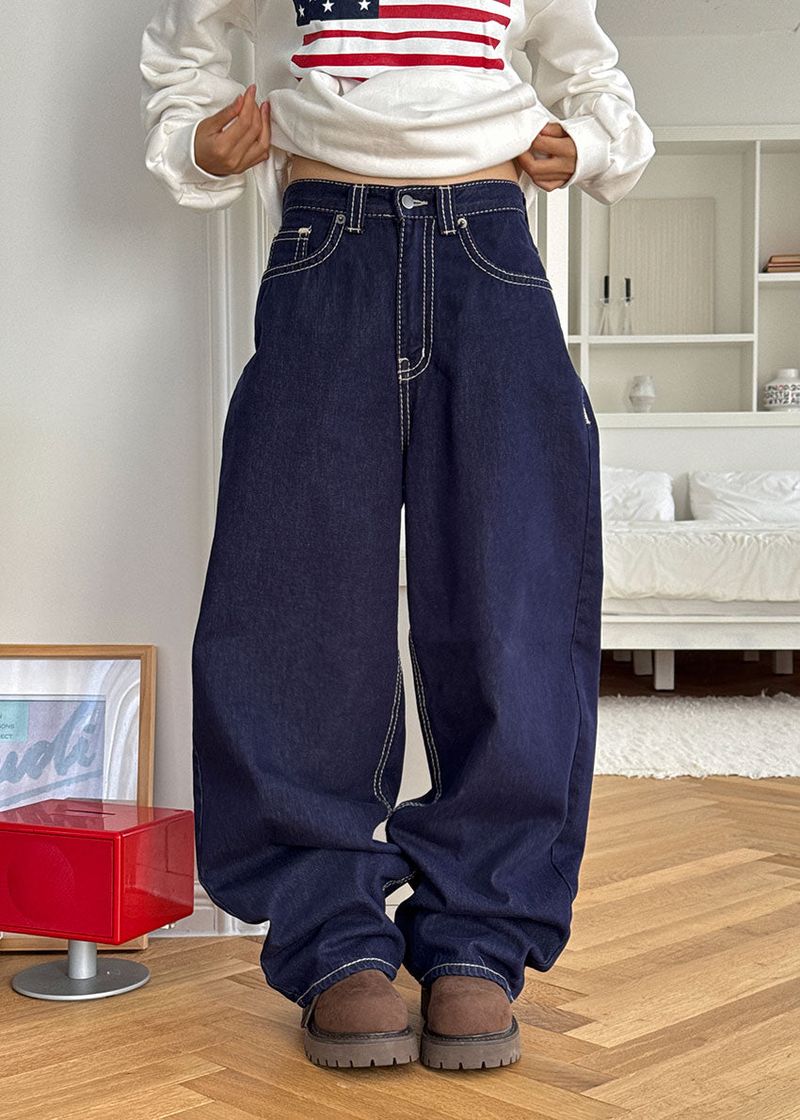STITCH POCKET WIDE DENIM
