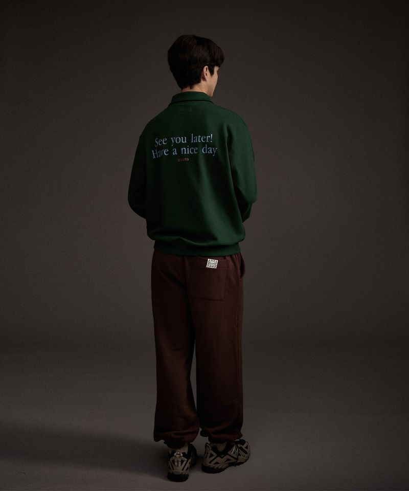 BLUEBIRD HALF ZIP-UP SWEATSHIRT GREEN
