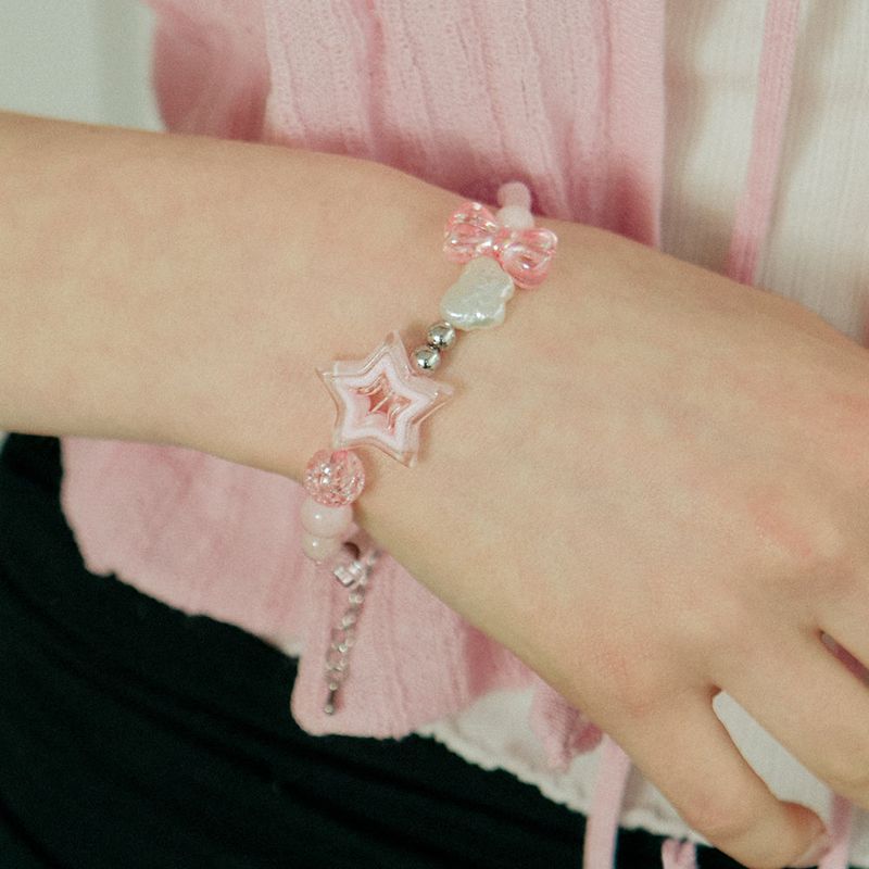Point Star Ribbon Beads Bracelet