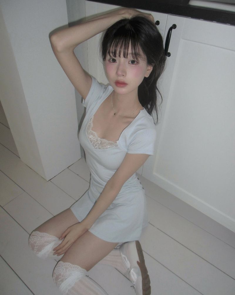 [MADE] Viola Lace Shirred Mini Dress