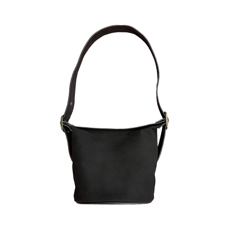 vintage belt suede bag_black