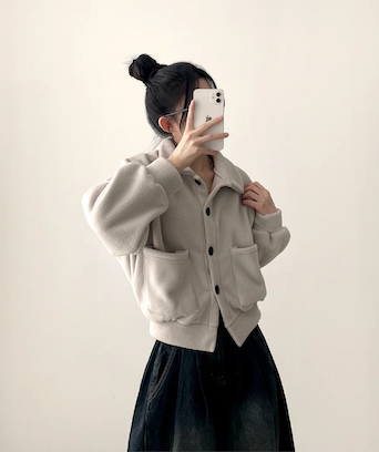 Mori soft fleece pocket jacket