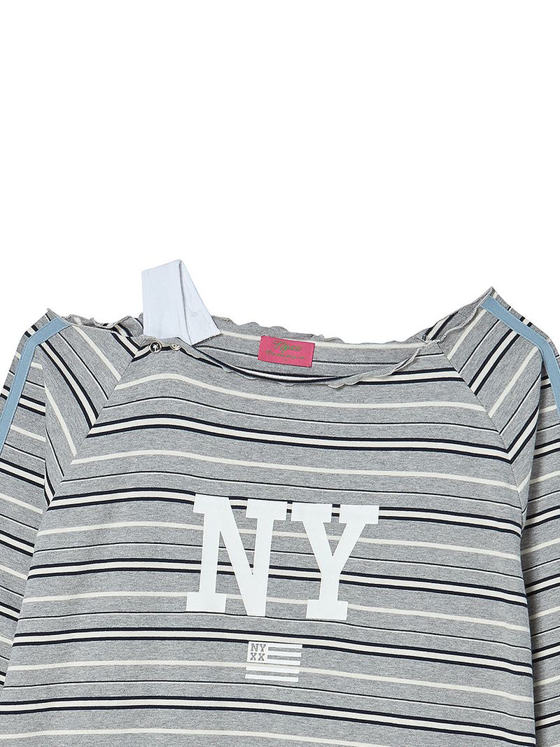 STRING OFF SHOULDER L/S GREY