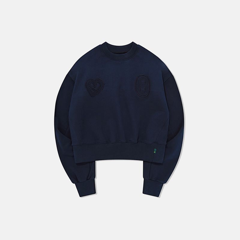 Open back sweat shirt / Navy