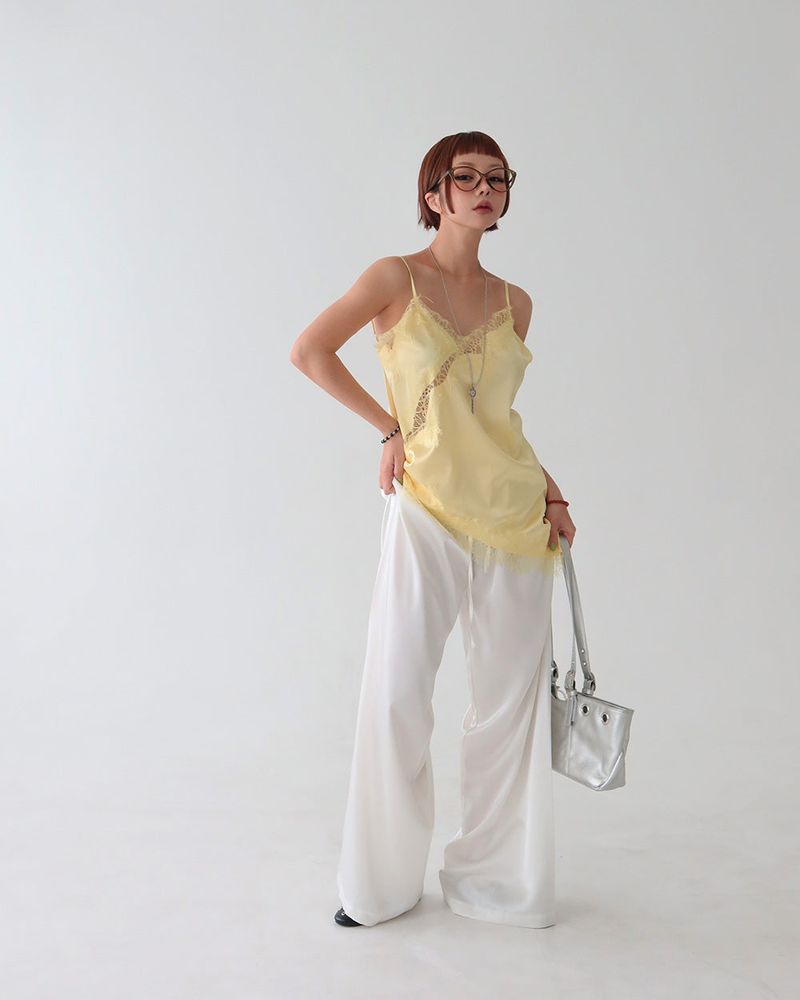 unbalanced lace bustier blouse