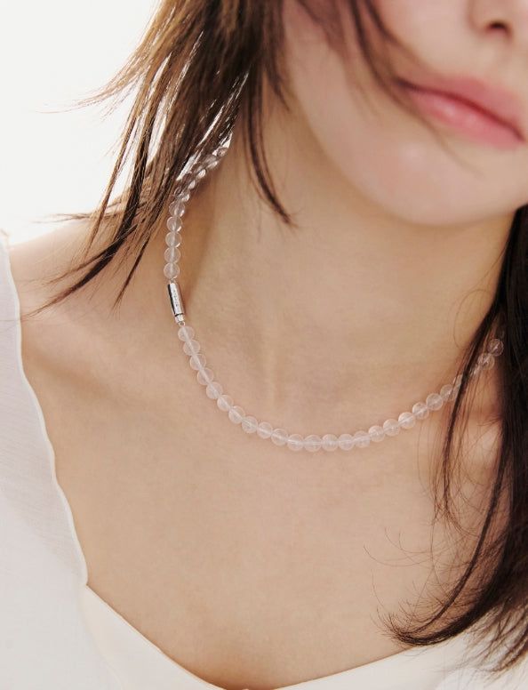 hyeres lor(イエール・ロール)の「26SS★ H Edition (W) Ball Clear Quartz Bead Necklace 6.0mm(Accessories)」