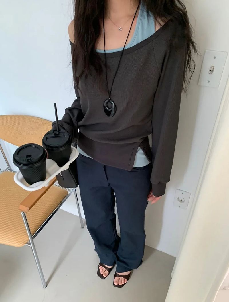 waffle layered t set (6color)