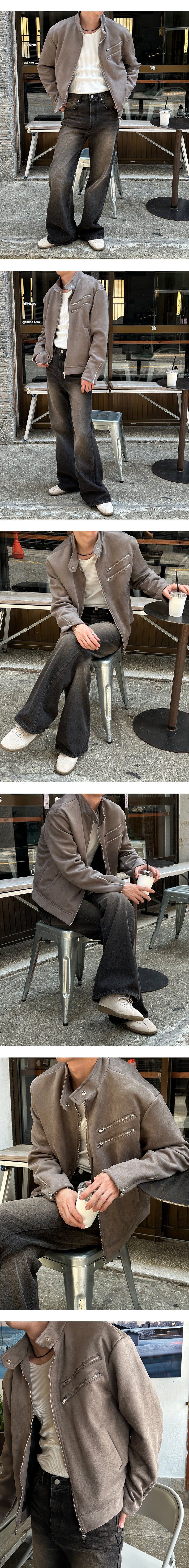 [F/W] Double zipper suede jacket(3color)