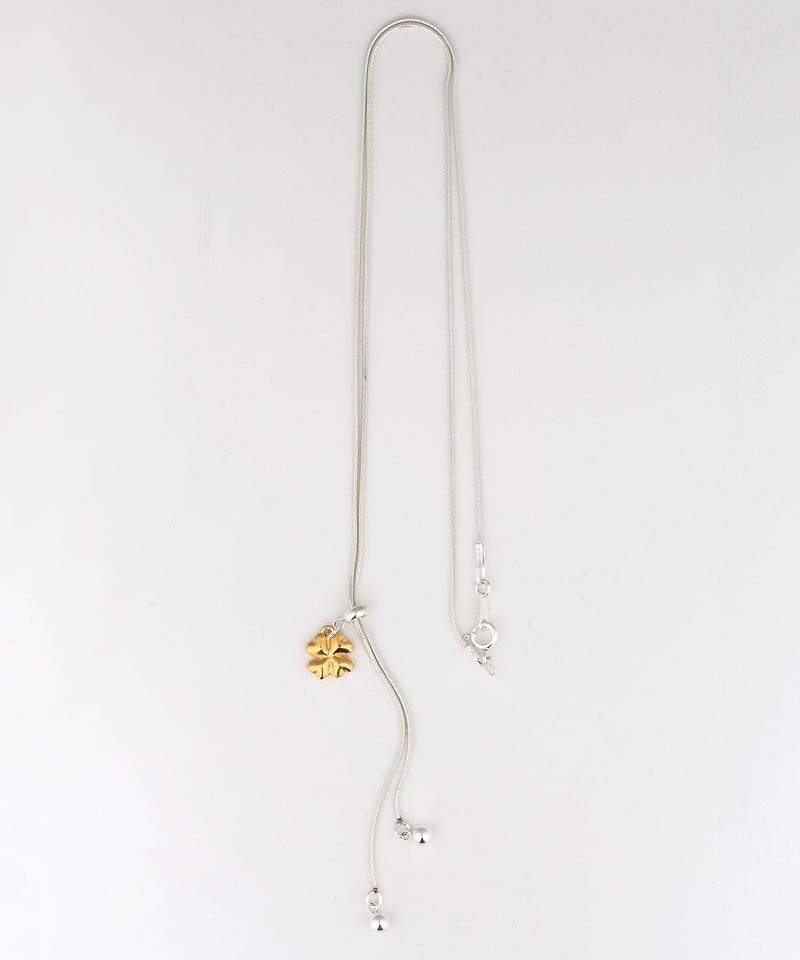 Ribbon clover necklace G (925 silver)