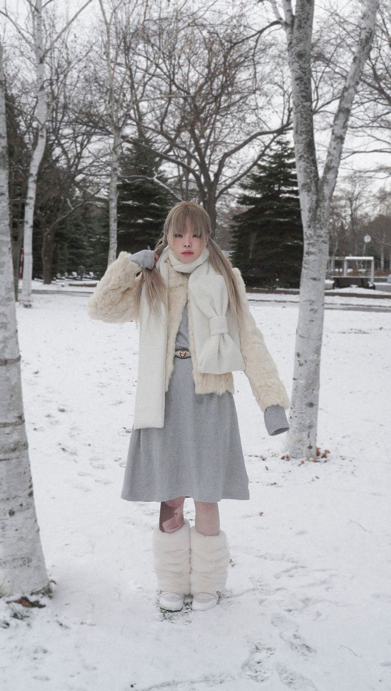 Ribbon Muffler_Fairy ivory