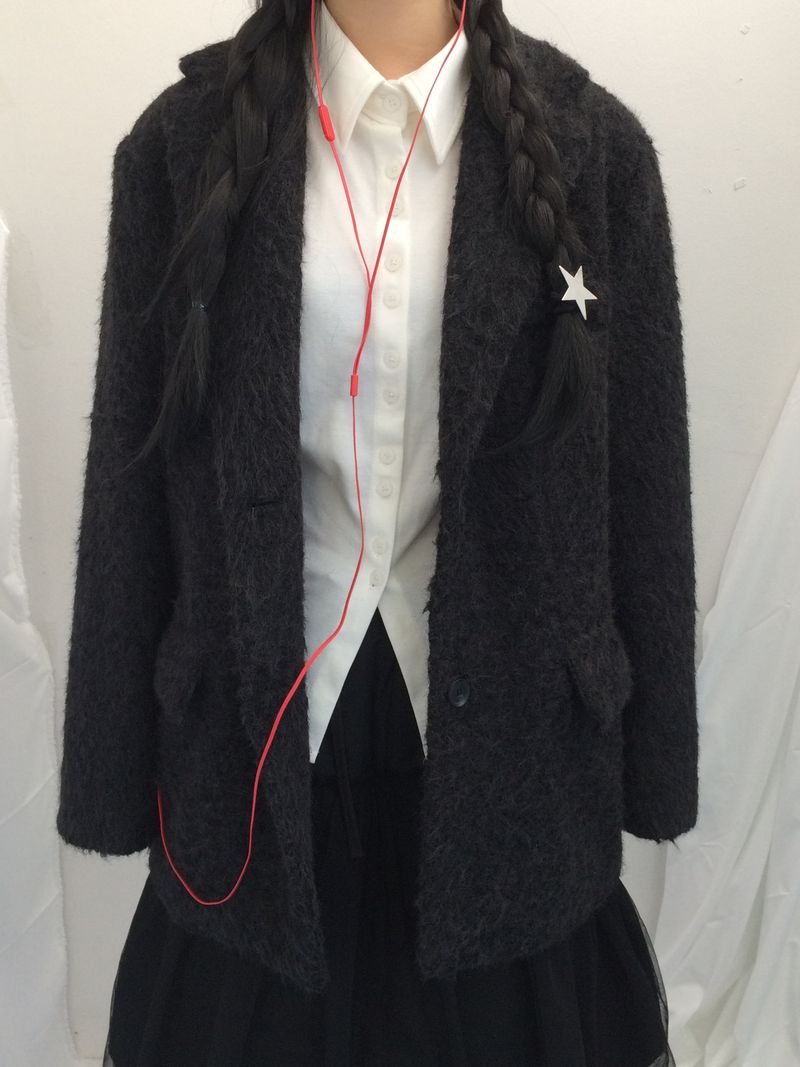 Hairy cream jacket