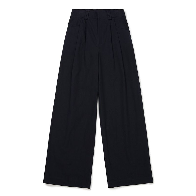 クラシックピンタックワイドパンツ / Classic Pintuck Wide Pants [NAVY]