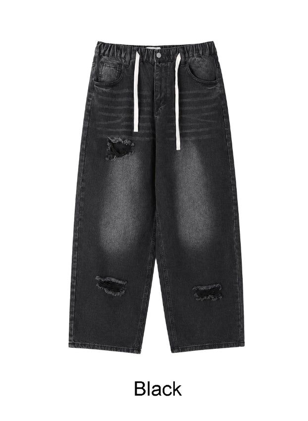 Lanes Damaged Wide Denim Pants