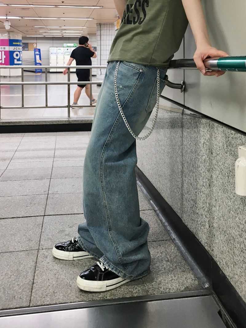 Saltine Semi-Flare Washed Denim Pants