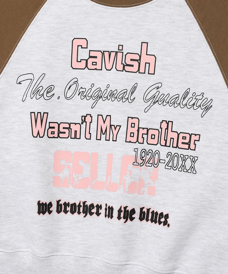 W RAGLAN BROTHERS SWEATSHIRT BROWN(CV2ESFM445A)