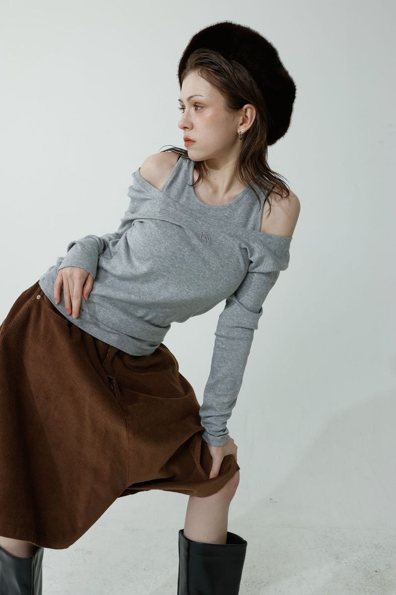 CORDUROY A-LINE PANTS_LIGHT BROWN
