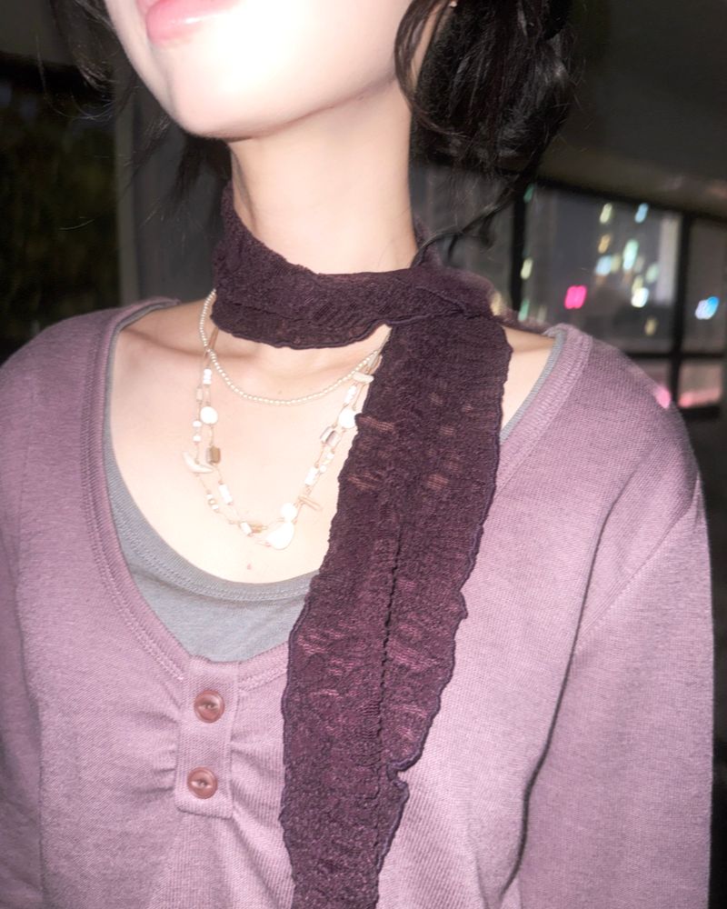 (3color) Bouclé Flower Wave Muffler