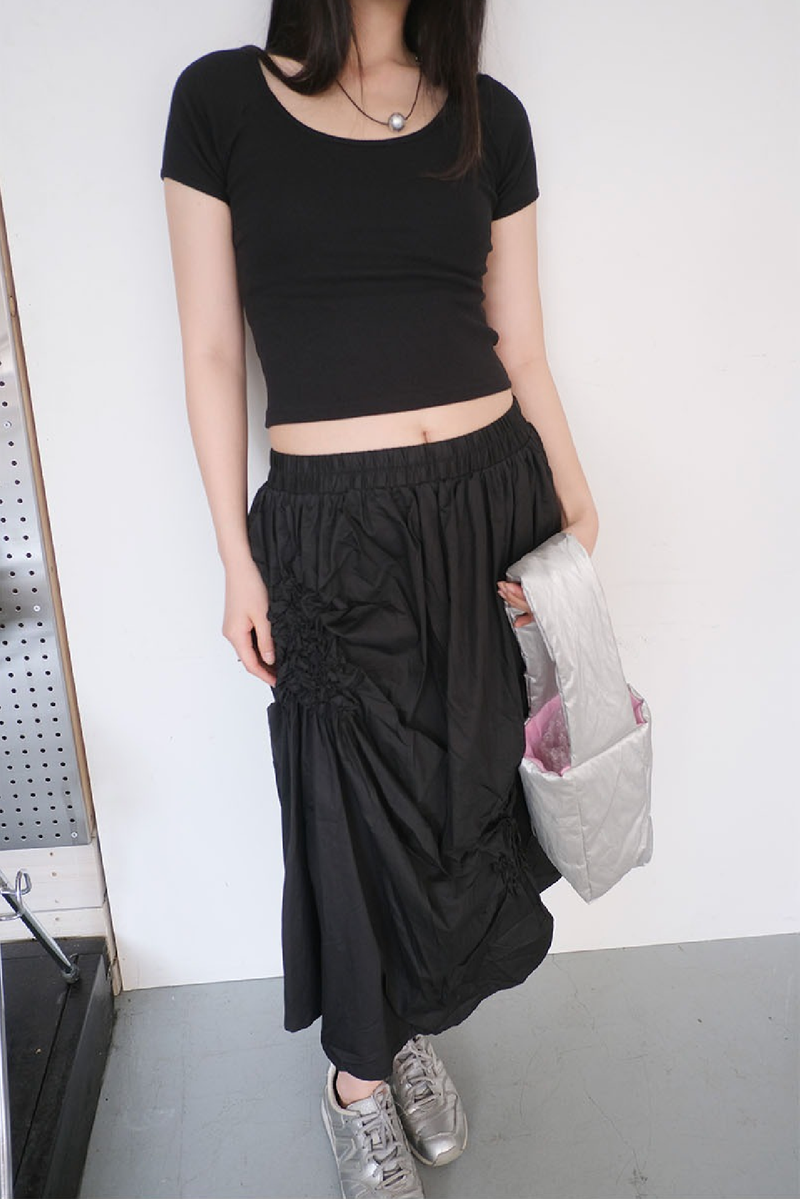 flared shirring skirt