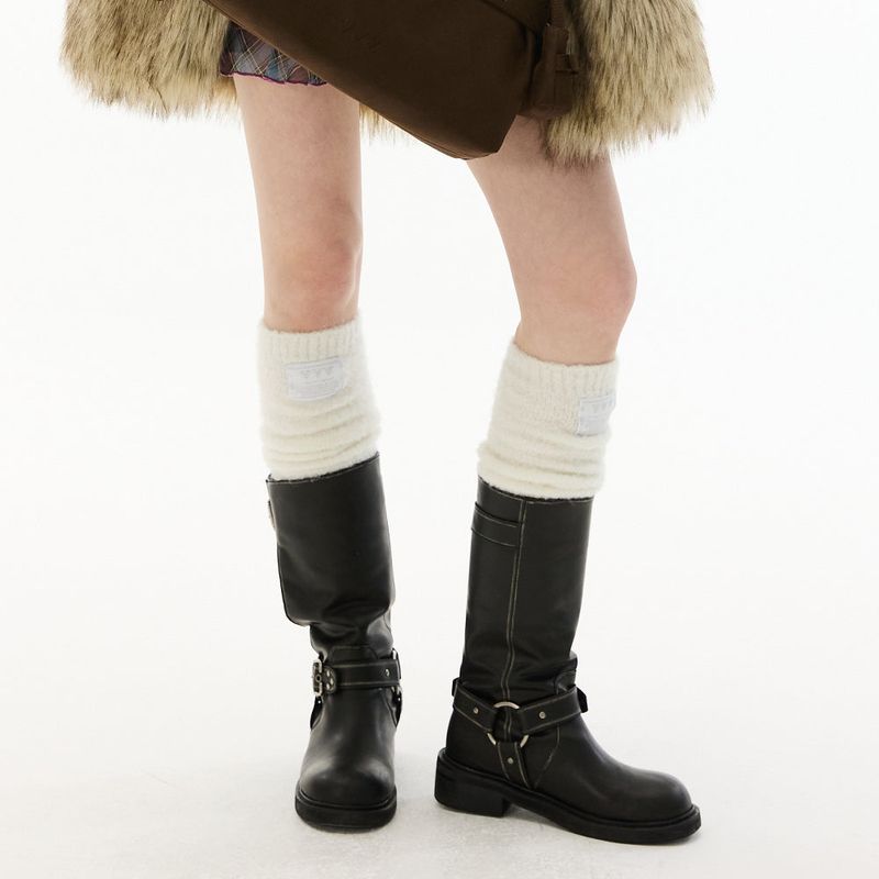 Basic Logo Bokashi Leg Warmer _ White