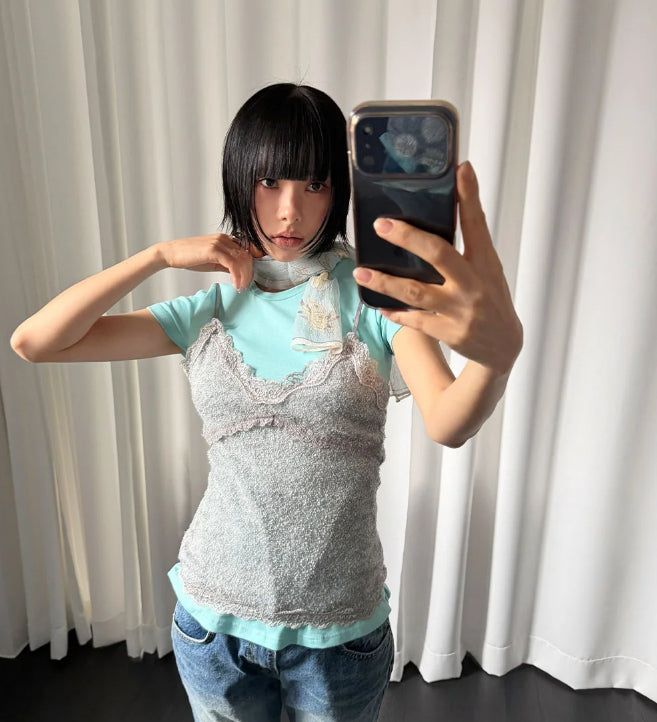  ブークレレースのノースリーブ