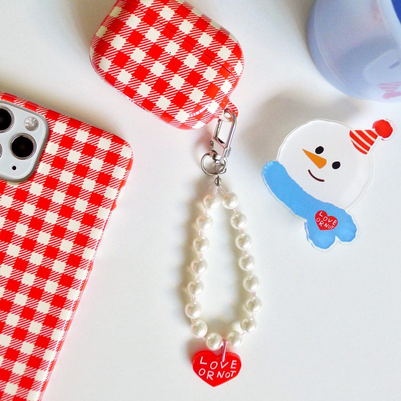 [MADE]Red Love-Pearl Pink Beads Strap