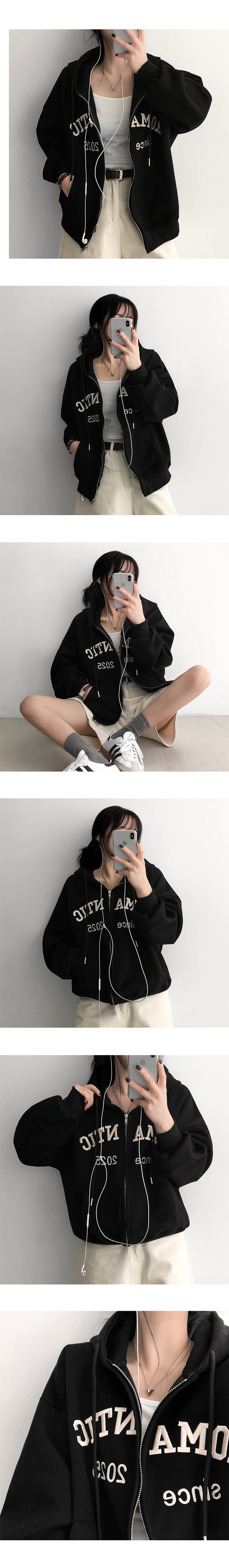 Shine Tantan Embroidered Hooded Zip-Up