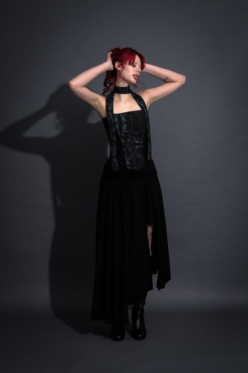 ROMANTIC PRINTED CORSET #BLACK LACE