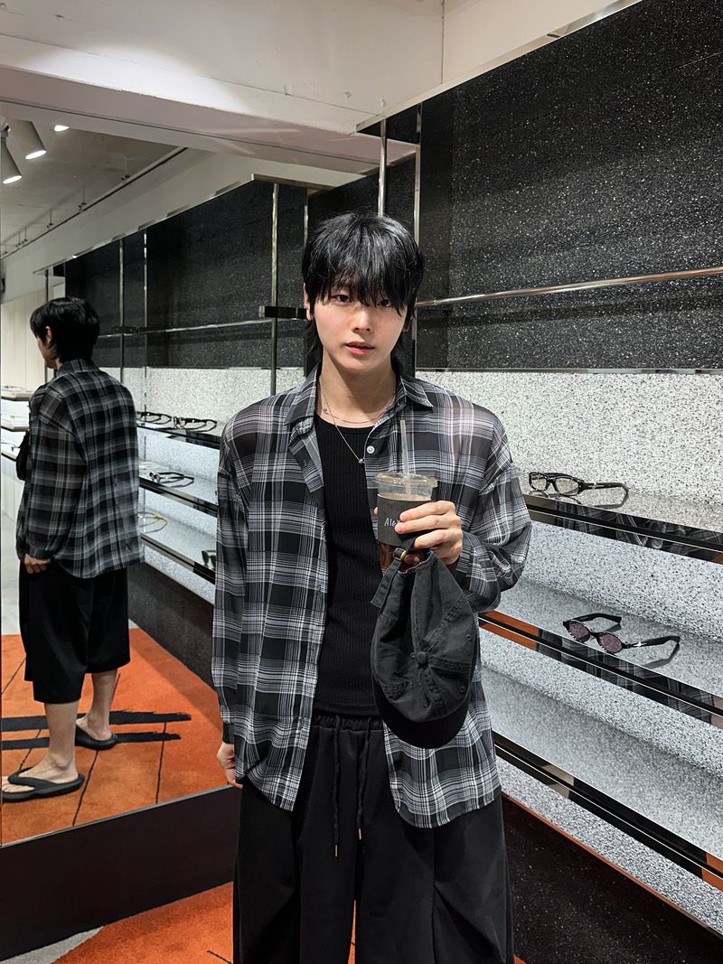 WHAT A LOOK（ワット ア ルック）の「Er See-Through Summer Check Shirt（Tops）」