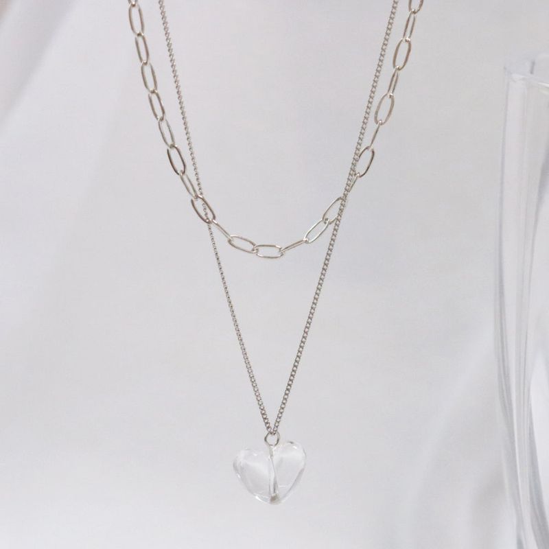 clear mood layered necklace