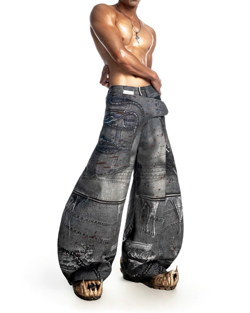 THUNDERFORGED PRINTED DENIM PANTS