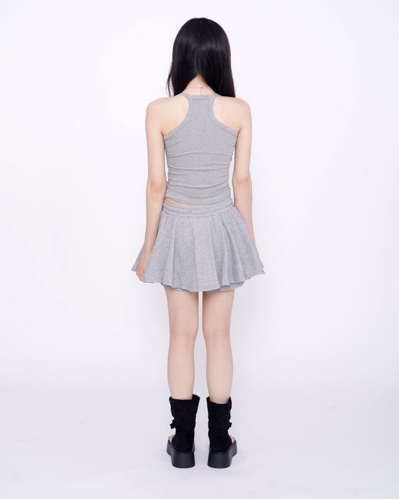 Yeori 3-Piece Set: T-shirt + Sleeveless Bra Top + Elastic Skirt Shorts