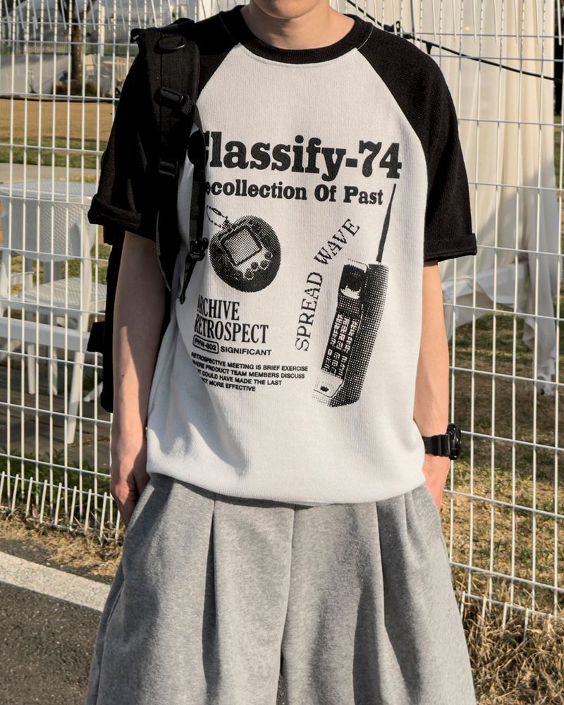 Ragiv Graphic Raglan Knit Short Sleeve