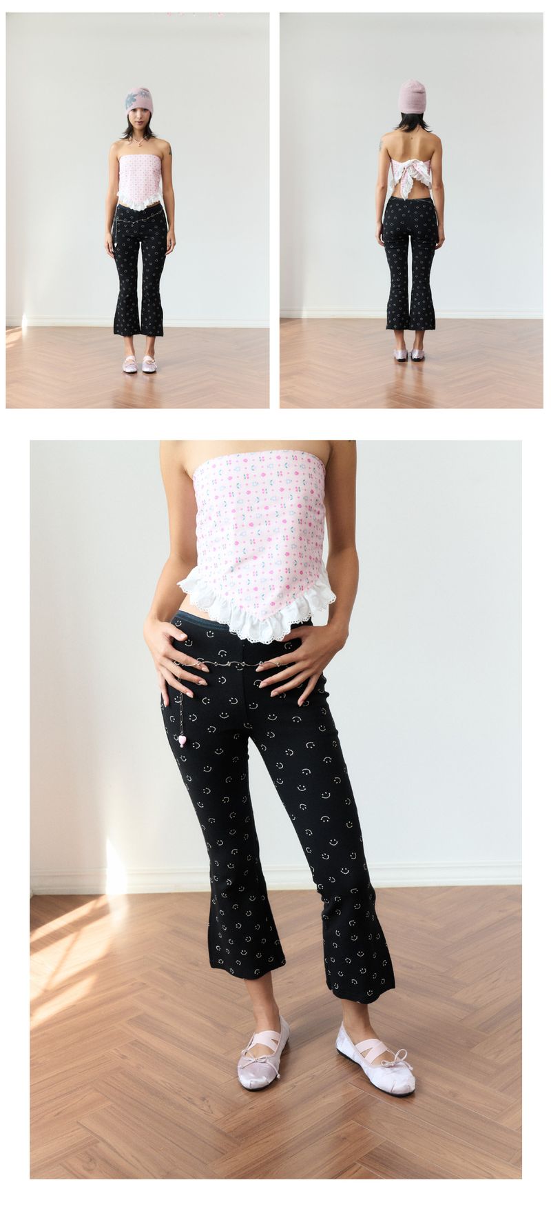 smile capri pants black