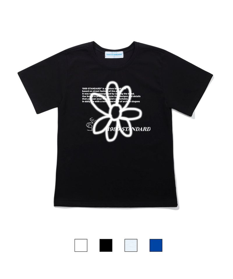 1989STANDARD（1989スタンダード）の「BW FLOWER Woman Slimfit Short Sleeves (SWSSTD-0034)（Tops）」