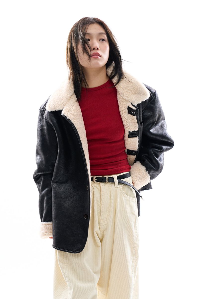 Raucohouse(ラウコハウス)の「Lux eco fleece leather mustang(Jackets/Outerwear)」