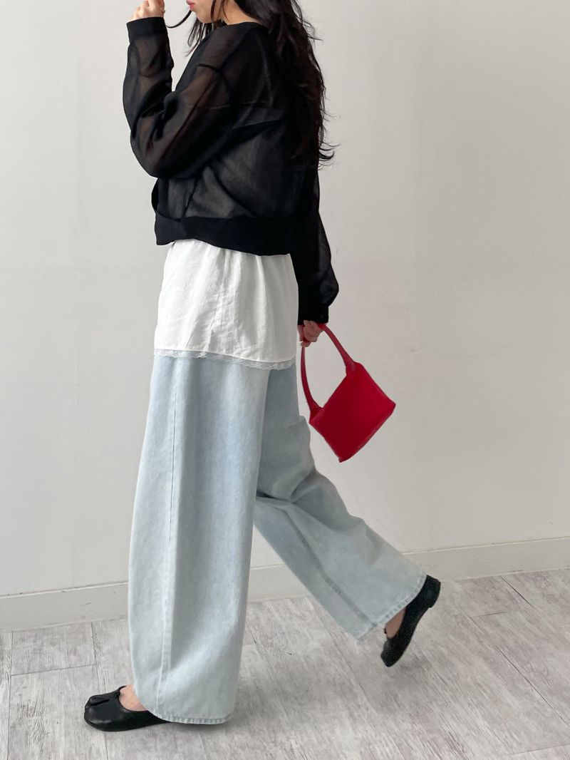 516 Washed Wide Denim Pants