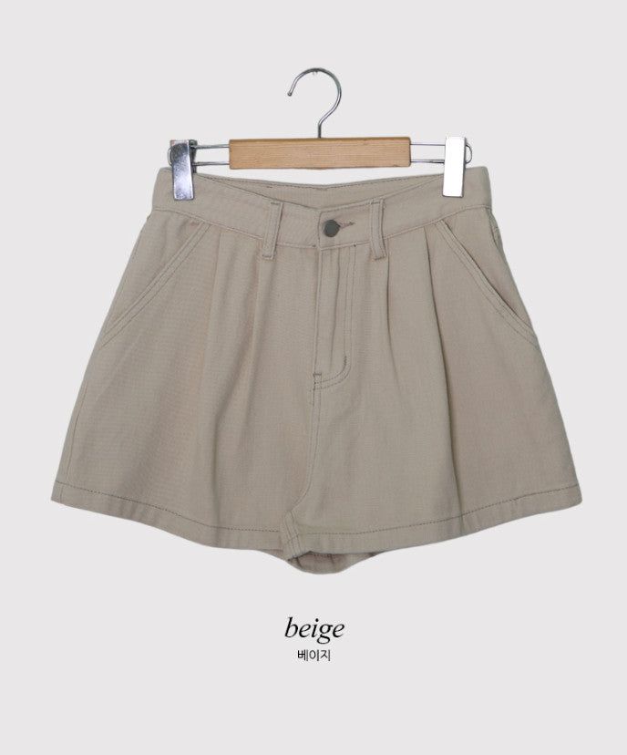 Two Pintuck Cotton Shorts (3color)