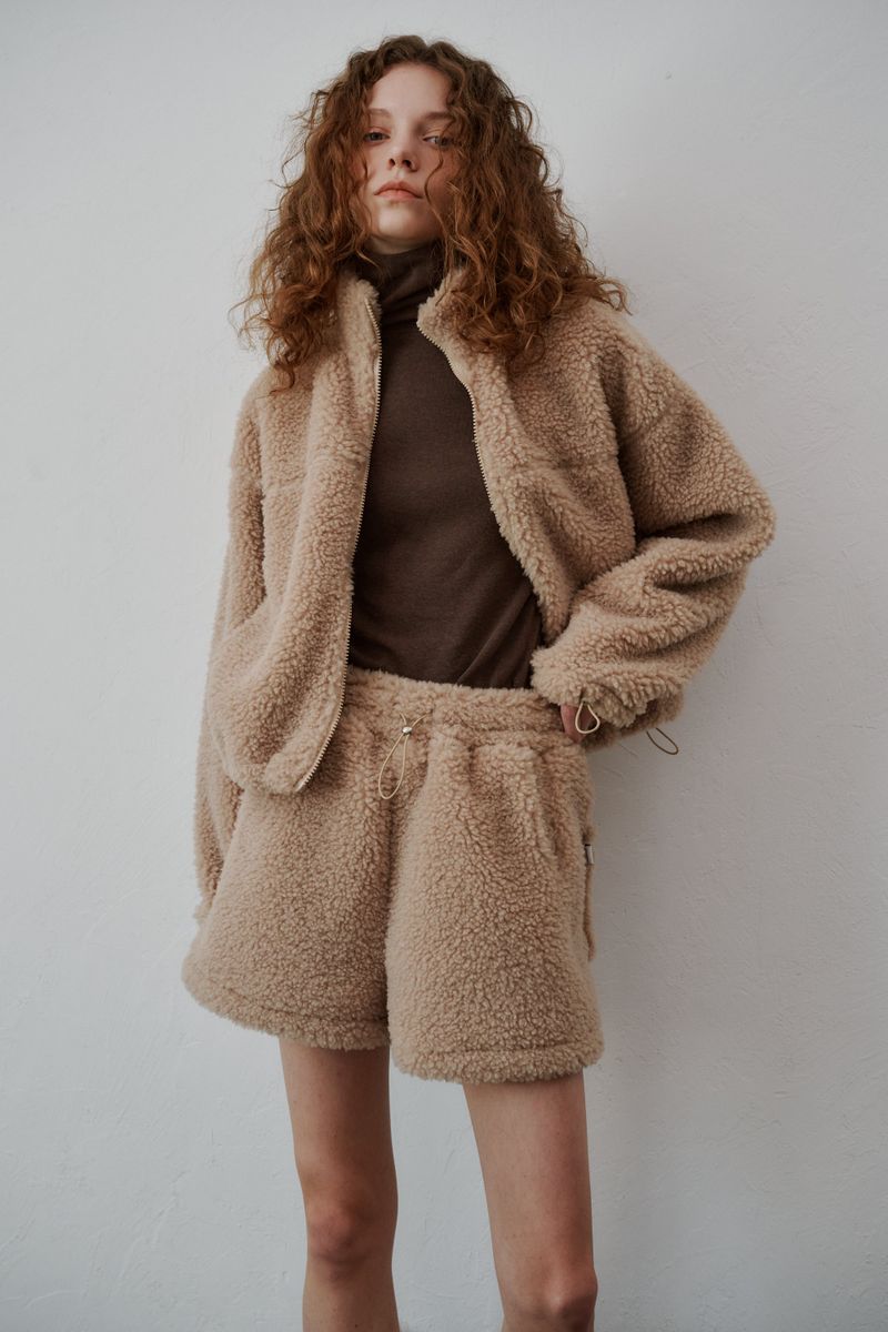 Boucle zip-up (Beige)