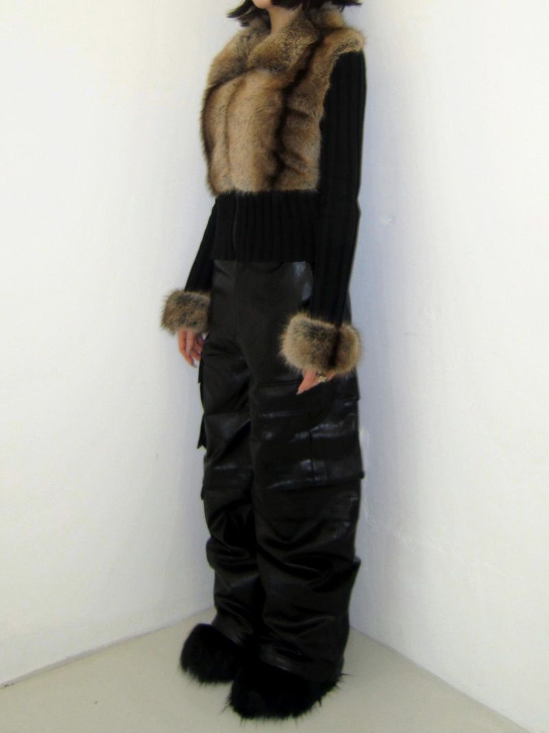 Vintage fur zip-up