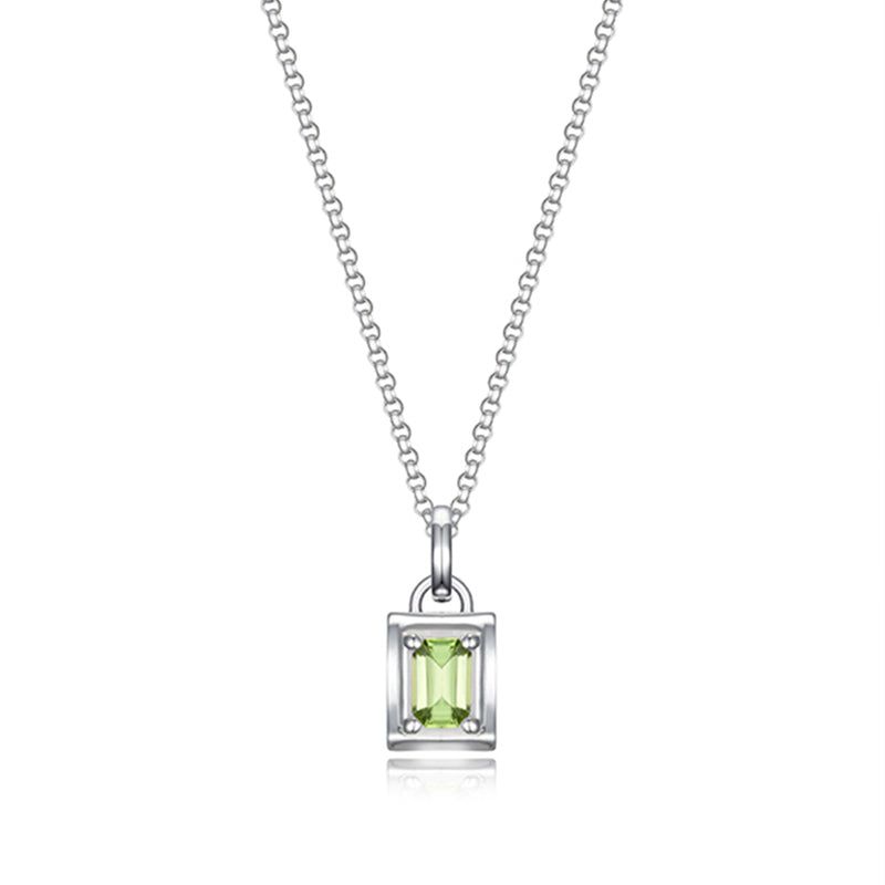 SAND DUNE STONE NECKLACE (PERIDOT) (SILVER)