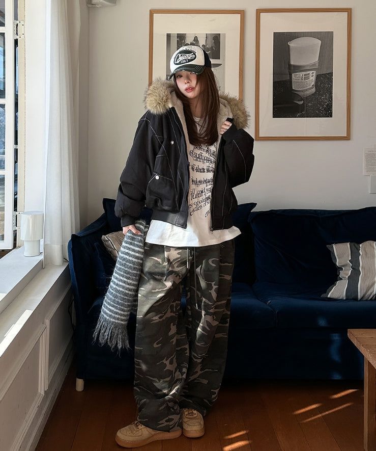 Ber 4-pin tuck camo balloon training pants