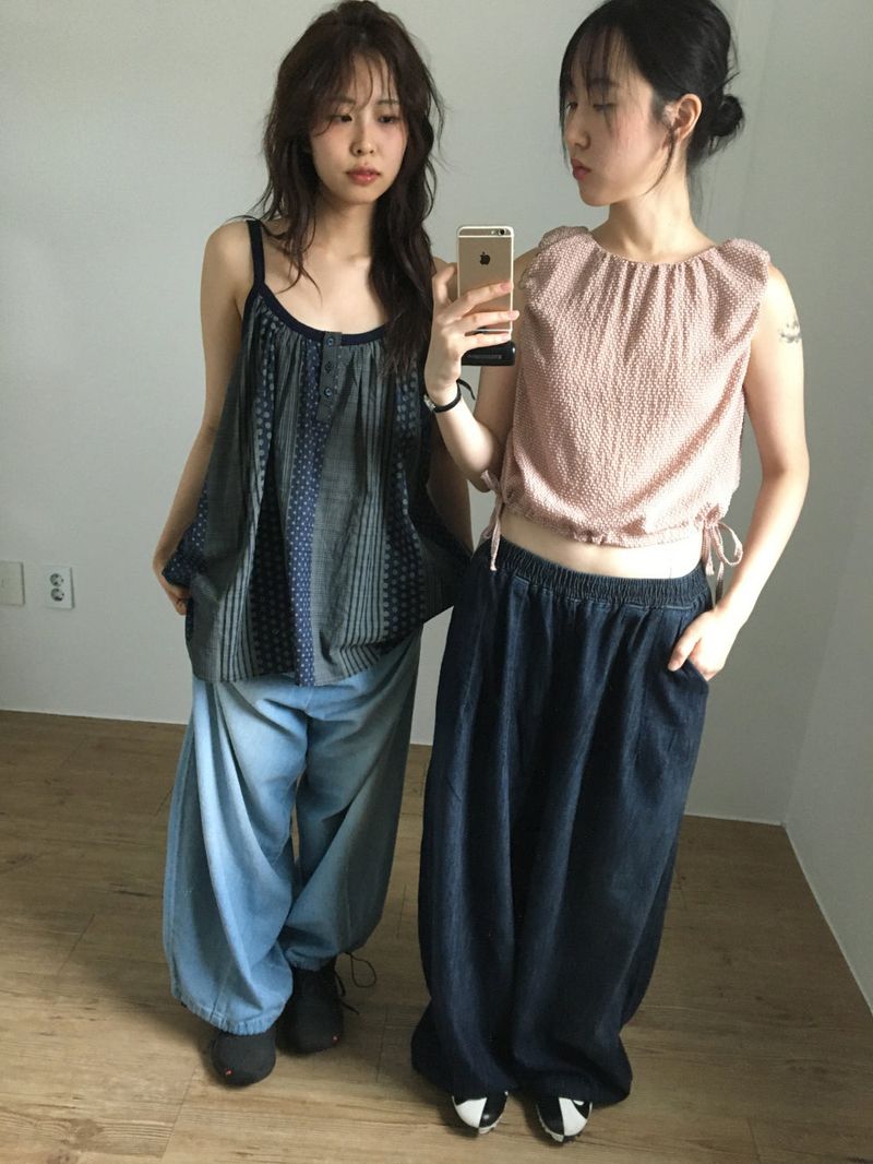 Hooded Balloon Denim Pants (2color)
